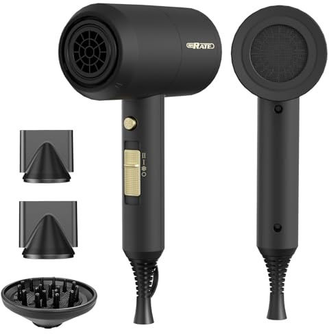 SHRATE Professional Ionic Hair Dryer with Diffuser & Nozzle | Low Noise