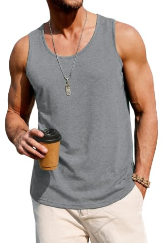 Terecey Camiseta de Tirantes Hombre Estampado Ancla Verano Casual