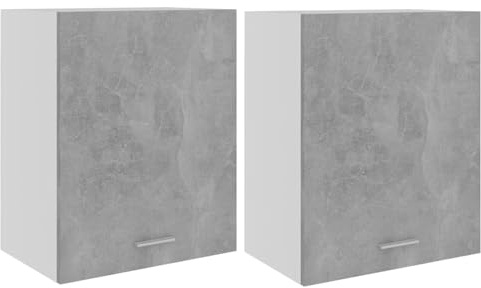 Gecheer Armadi sospesi Lyon, 2 pezzi, grigio cemento, dimensioni 50x31x60 cm, per camera da letto