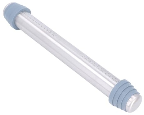 Phefop Mattarello in Acciaio Inossidabile, Rullo per Pasta Antiruggine con 4 Anelli Guida in Silicone Antiaderente Antiscivolo, per Croste di Torta, Pizza, Biscotti, Dolci