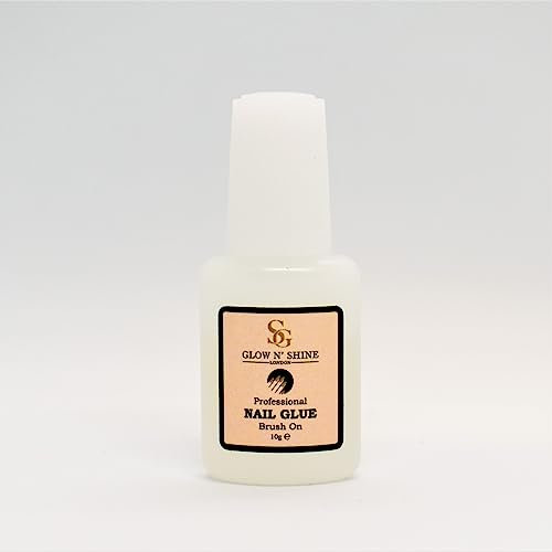 1PC EXTRA STRONG NAIL GLUE 10g for FALSE NAILS ACRYLIC NAIL TIPS with FREE PREP FILE & MANICURE BRUSH PROFESSIONAL SALON QUALITY Adhesive Quick Drying Waterproof SG GLOW N' SHINE LONDON