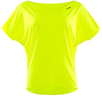 WINSHAPE Damen Super Leichtes Functional Dance-Top Dt101 T-Shirt, Giallo Fluo, M Donna