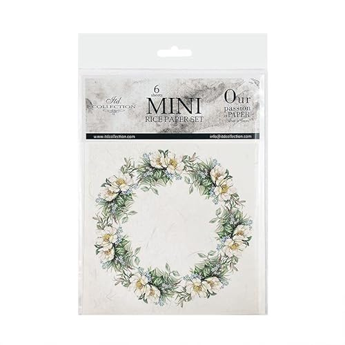 ITD Collection – mini rispapper kreativt set 14,8 x 14,8 cm (6 ark), Decoupage rispapper för scrapbooking och hantverk, flerfärgad (RSM057- HS code 48021000)