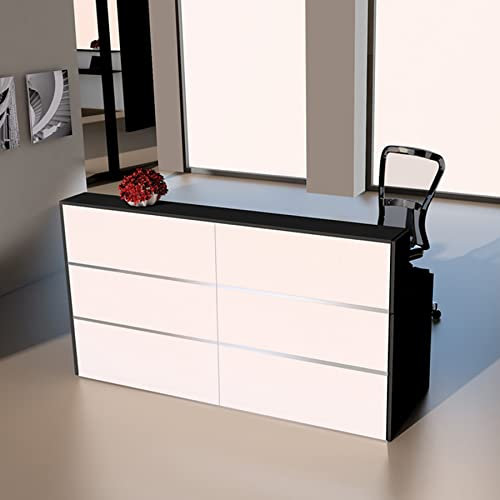 Schrank & Stuhl Empfangstheke | Lineartheke Flair 8 | 110 x 200 x 80 cm (HxBxT)