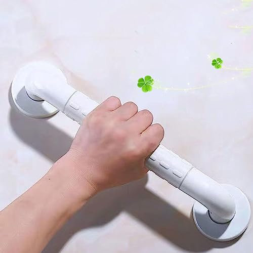 Barre d'Appui de Baignoire, poignées de Douche antidérapantes pour conviennent aux Personnes âgées et aux Enfants et Seniors,White-60cm