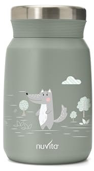 Nuvita 4472 | Thermoskanne für warme und kalte Speisen | Thermobehälter für warme Lebensmittel | Babynahrungsbehälter | Thermobehälter für Kinder, Thermobehälter für Kinder | Sage Green