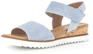 Gabor Damen Keilsandalen, Frauen Sandalen,Moderate Mehrweite (G),Freizeitschuhe,offene Schuhe,Strandschuhe,Lagune(Kork/offwh),38.5 EU / 5.5 UK
