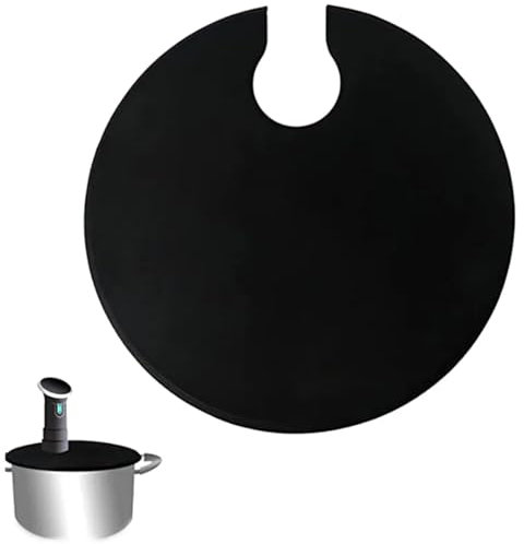 Sous Vide Silikondeckel, Sous und Vide Deckel Sous und Vide Garer Sous Video Deckel Präzisionskochen Für Töpfe bis 11 Zoll, verhindert Wasserverdunstung und bewahrt den Geschmack der Brühe(black)