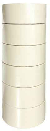 TEKHOME Nastro di carta gommata per mascheratura, verniciatura,disegno, 50m x 50mm, Torre da 6 rotoli (1torre)