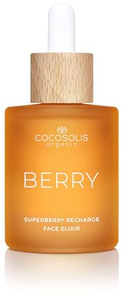 COCOSOLIS BERRY Superberry Recharge Face Elixir, elisir viso con oli biologici, cura quotidiana vegana con vitamina E e oli attivati enzimatici