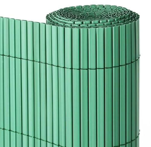 LOLAhome Cañizo PVC de Doble Cara Verde 3x1 metros | Resistente 1.200 gr/m2, Decorativo y Fácil Instalación | Alta Privacidad y Ocultación para Valla, Jardín, Balcón o Terraza