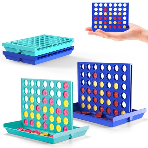 Pup Go 2 st Resestorlek, klassiskt spel fyra i rad för barn från 3 år | Fickstorlek brädspel för bil, flyg och camping. Praktiskt resespel för två spelare, hopfällbart