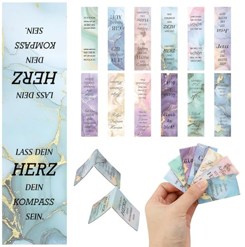 Pack of 12 Bookmarks, Magnetic Inspirational Quotes, Encouraging Sayings, Small Gifts, Advent Calendar Filling 2025 Magnetic Bookmarks for Teachers, Students, Book Lovers, Students, Friend