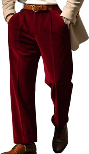 XuanXmy Pantalones De Negocios De Terciopelo para Hombre De Color Liso Holgados Cómodos Pantalones Rectos con Bolsillo XXL