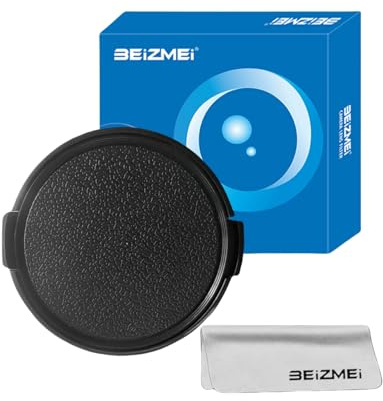 Tapa de Objetivo/Accesorio 105mm (presionable por Ambos Lados) -Compatible con Todos los Objetivos con Rosca de 105mm + Incluido paño de Limpieza (Tapa para Objetivo de cámara)