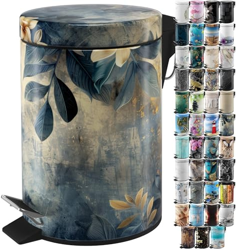 Sanilo Poubelle de Salle de Bain 3L avec système d’abaissement automatique, Nombreuses nouvelles Poubelles à Cosmétiques au choix, Poubelle avec seau intérieur (Lilybud)