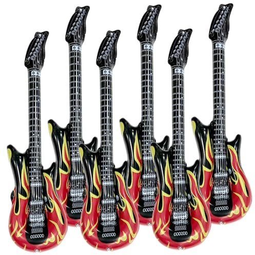 Chitarre gonfiabili per bambini 6 pezzi chitarra gonfiabile in PVC impermeabile chitarra giocattolo da 36, 6 pollici esplodere per strumenti gonfiabili giocattolo per bambini