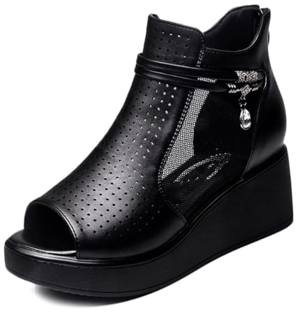 Genérico Sandalias de Cuña para Mujer Plataforma Botines Verano 6cm Tacón Moda Oficina