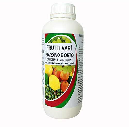 Concime Frutti Vari bioA.L.T Liquido con Azoto Fosforo Potassio e aggiunta di Microelementi Chelati Fertilizzante per Giardino e Orto Migliora la Crescita della pianta e dei frutti 1 Lt