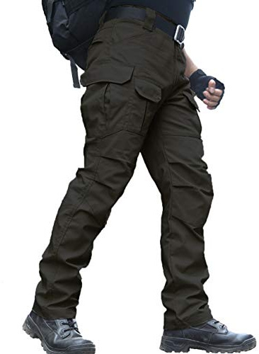 zuoxiangru Pantalones Resistentes al Agua para Hombres Pantalones de Trabajo de Carga Militar de Combate táctico de Ajuste Relajado con Bolsillo múltiple (#56 Negro, Tag S)