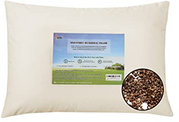 Lofe Bio-Buchweizenkissen zum Schlafen – japanische Größe (35,5 x 50,8 cm), Verstellbarer Loft, atmungsaktiv für kühlen Schlaf, Halswirbelstütze für Rücken- und Seitenschläfer
