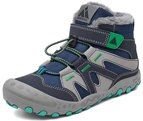 Mishansha Niños Niñas Botas de Nieve Senderismo Impermeables Deportes Trekking Zapatos Invierno Forro Piel Sneakers