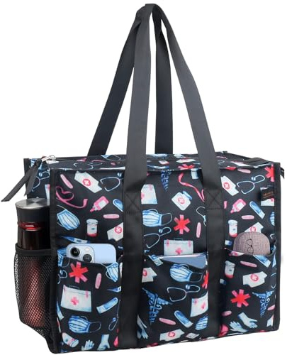 ABAMERICA Sacs d'infirmière pour Le Travail, Sac d'allaitement Multipoches, imperméable, Fermeture éclair sur Le Dessus, Sac Clinique pour étudiants en Soins Infirmiers