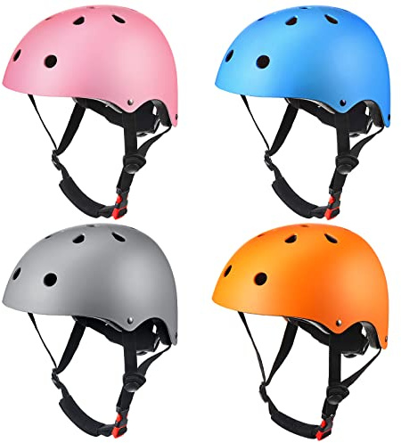 Kingdder 4 Pack Kids Helmets Cpsc Certified Toddler Bike Helmet Ages 3-8 Adjustable Children Training Headwear for Boys Girls Skateboard Bicycle Scooter Cycling Riding Sports(Colorful)