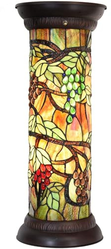 Bieye L30769 Grape Vine Stehlampe mit Buntglas-Sockel im Tiffany-Stil zum Dekorieren, 26 Zoll hoch