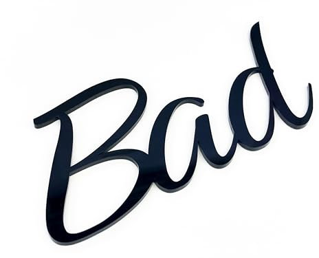 codiarts. Türschild Bad 3D selbstklebend aus Acrylglas Laser geschnitten - Toilettenschild für Badezimmer & Gäste-WC - Deko Badezimmer-Schild zum Kleben - Kloschild mit Schriftzug zur Kennzeichnung