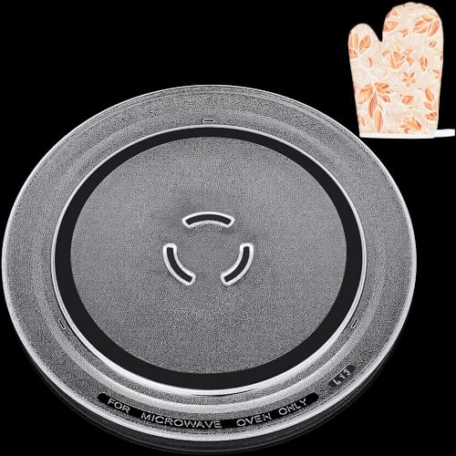 Jolaxy 12 Turntable Plate Replacement for Whirlpool Kenmore Maytag Amana Estate Microwaves, 4393799 Glass Cooking Tray with Three Partial Circles Center