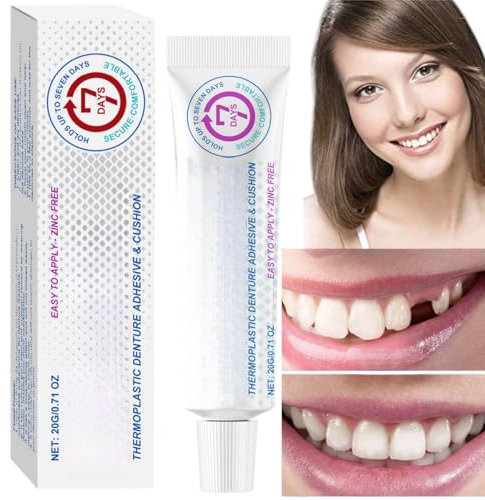 Thermoplastic Denture Cushion Adhesive - False Teeth Silicone Reline Kit - Dental Glue for Teeth Repair