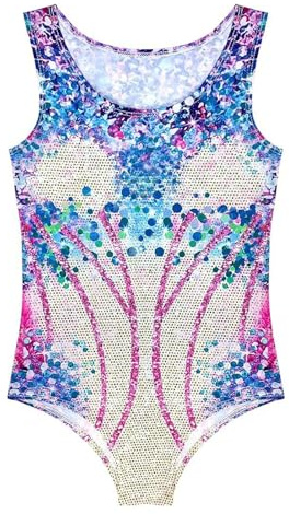 Costume da bagno da ragazza con paillettes per nuoto ostume One iece Rash Guard ad asciugatura rapida per bambini palestra atletica abiti senza maniche costume da bagno da spiaggia costume da bagno