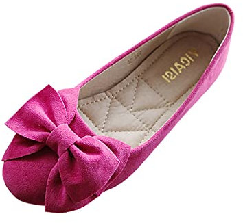Ballerinas Women's Flat Dress Shoes Slip On Shoes Ballet Women's Shoes Elegant Ballerina Shoes Comfortable Soft Loafer Party Wedding Shoes Mary Jane Low Shoes Bridal Shoes Pumps Casual Shoes, hot pink
