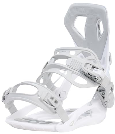 SP Bindings Snowboard Bindung Base White | Größe M | Farbe: Weiß | Patentiertes FASTEC System | Hybrid mit Fast Entry + Strap in | Performance + Comfort | Für Damen & Herren