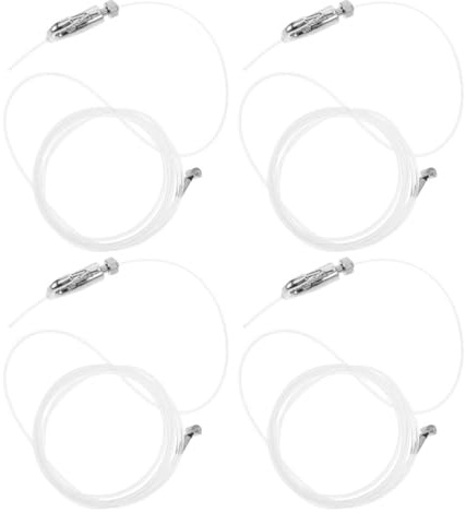 TOKIDNY 4 ensembles Kit de Suspension Tableau Acier Inoxydable et Corde Nylon Réglable Système de Fixation Mural Robuste pour Cadres Photos et Miroirs Installation Facile et Rapide Adapté