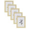 WOLTU Bilderrahmen 10x15 cm, 5er Set, Natur Holzrahmen Collage Wanddeko, Fotorahmen mit Passepartout, Posterrahmen zum vertikalen oder horizontalen Aufhängen/Aufstellen