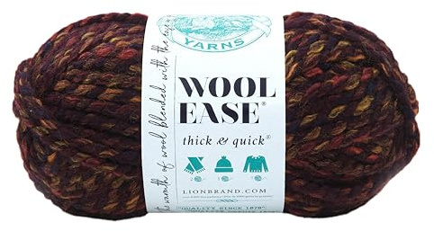 Lion Brand Yarn Hilo grueso y rápido de lana para tejer, ganchillo y manualidades, 1 ovillo, cosecha