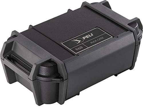 Peli R60 Ruck Schutzbehälter, wasserdichte Aufbewahrungslösung für kleine elektr. Geräte und Werkzeuge bei Outdoor-Abenteuern, IP68 Wasserdicht und staubdicht, 2,32L Fassungsvermögen, Schwarz