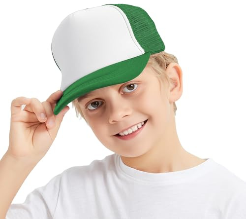 TOPTIE Kids Trucker Hat 5-Panel Foam Front Snapback Cap (Ages 3-7)