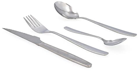 Scola Ménagère 24 pièces en acier inoxydable 24 pièces avec steak en acier inoxydable Ne passe pas au micro-ondes