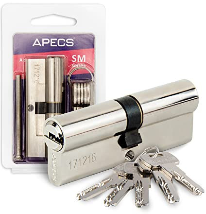 Generic APECS SM-100 (40/60) Cylindre profilé 40/60 mm pour serrure de porte d'entrée avec 5 clés