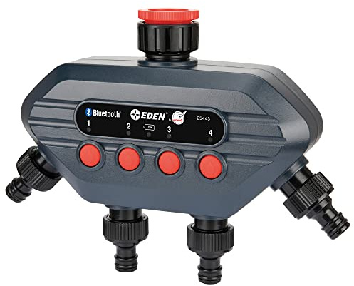 Jardibric - Programmateur d’Arrosage Bluetooth 4 Voies pour Nez de Robinet - Réglage 1 Min à 6 h - Fréquence 1 h à 7 Jours - Arrosage Automatique Jardin et Terrasse