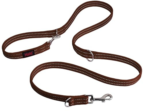 Halti Training Lead for Dogs | Size Small, Deep Walnut, 2m | No-Pull Double-Ended Dog Lead | Light, Soft & Durable | Ideal for Obedience Training & Everyday Walks with Dogs & Puppies