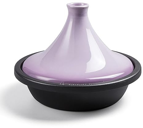 SXYAO Tagine Pot Moroccan Cast Iron Micro Pressure Cooker with Tapered Lid 10.6 Inches Tajine Compatible with Induction Cooktops Suitable for Stew Fry(Color:Purple)