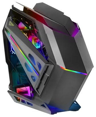 Mars Gaming MC-TITAN, XXL ATX Gaming Case, Doppelte LED-Leiste und ARGB-Frontbeleuchtung, Beleuchtungshub + Fernbedienung, Kompatibel mit ARGB-Mainboards, Unterstützung für Flüssigkeitskühlung,Schwarz