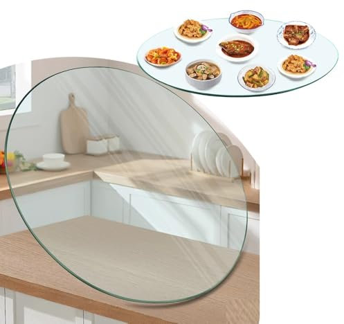 IMUNKT Mesa Cristal, Tablero De Mesa Redondo, Vidrio Templado, Cristales A Medida, Tablero De Repuesto, para Mesa De Centro, Placa Vidrio, 50 60 70 80 90 100CM(45cm(18in))
