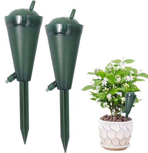 2 sfere di irrigazione per piante, sistema di irrigazione automatico per piante, sistema di irrigazione per piante, coni di irrigazione per giardino, balcone (B)