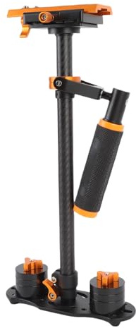 Kikumi Stabilisateur d'appareil photo reflex numérique portable pour vidéo DV Live Broadcast Poteau central télescopique avec poignée à 3 axes