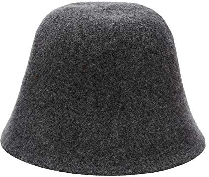 AMateschitz Wintermütze Damen Winter Fischerhut Mode Elegant Eimer Hut Kuppel Einfarbig Filzhut Winddicht Bucket Hut Filz Damenmütze Wolle Fischerhut Retro Elegant Topfhut für Ski Reisen Grau